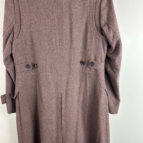 Sundance Full Length Long Maxi Brown Gray Wool Coat Double Breasted Womens 12 - Picture 10 of 12