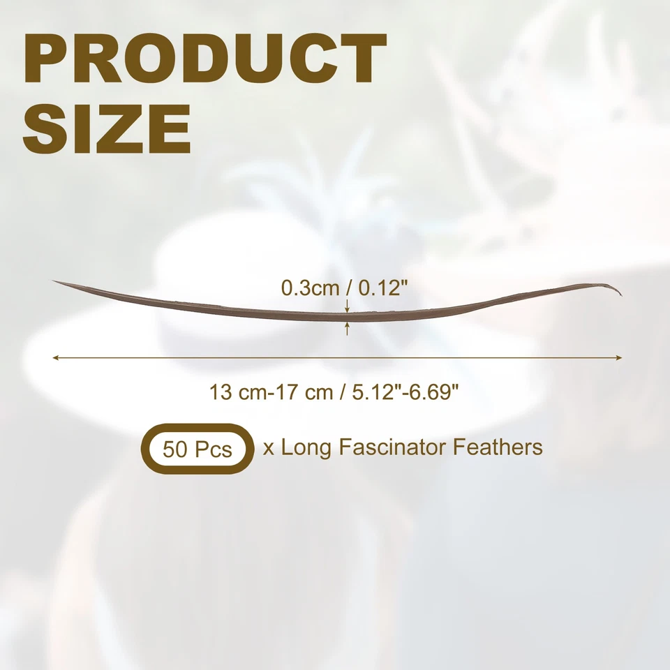 50 Pcs 5-7" Feathers Long Artificial Goose Feather Hat Trimming Dark Brown - Image 2 of 4