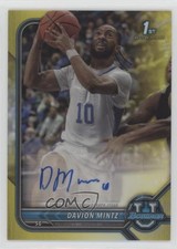 2021-22 Bowman U Chrome Prospect Yellow Refractor /75 Davion Mintz Auto 1n2x