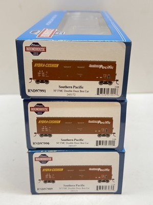 Ho Lot Of 3 Athearn Southern Pacific 50' FMC Double Door Boxcars Freight SP UP