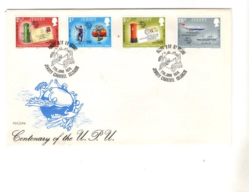 1974 JERSEY - U.P.U CENTENARY FDC FROM COLLECTION K33