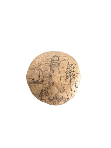 Vintage Sand Dollar Magnet Sea Lighthouse Nautical Beach