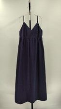 Quince Women 100% Organic Cotton Sleeveless Maxi Dress Navy S