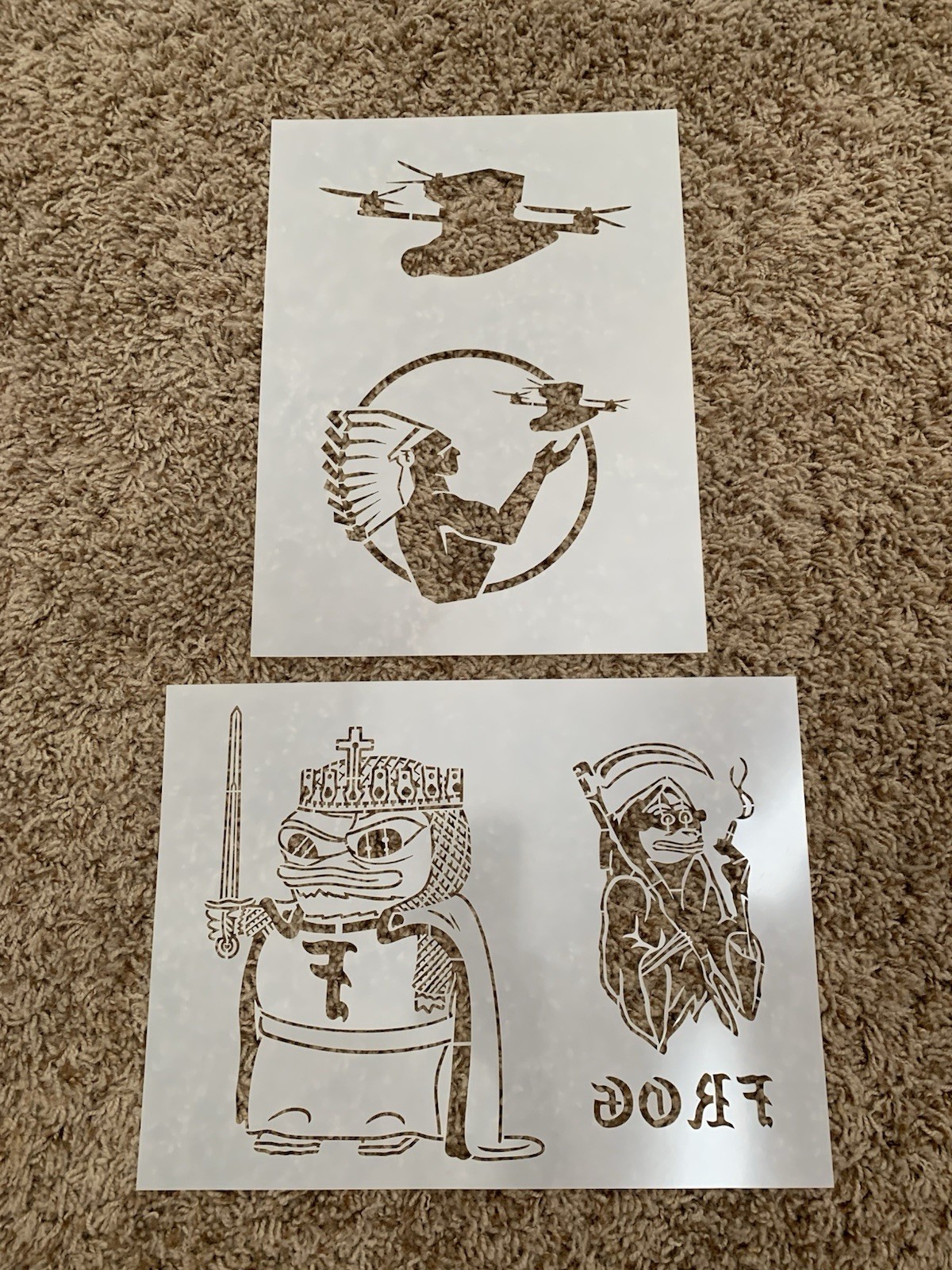 AUTHENTIC Forward Observations Group FOG Drone Pepe Indian Reaper Stencil Kit