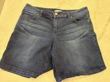 New York Company Women's Dark Wash Denim Shorts Sz 8 Excellent