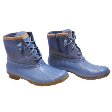 New Sperry Top-Sider Saltwater Duck Boots Blue STS88331 Womens Size 8 MSRP 110