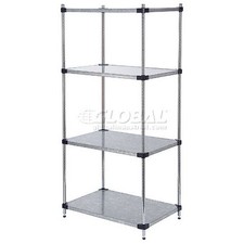 Nexel 5 Tier Solid Galvanized Steel Shelving Starter Unit 72"W x 18"D x 74"H