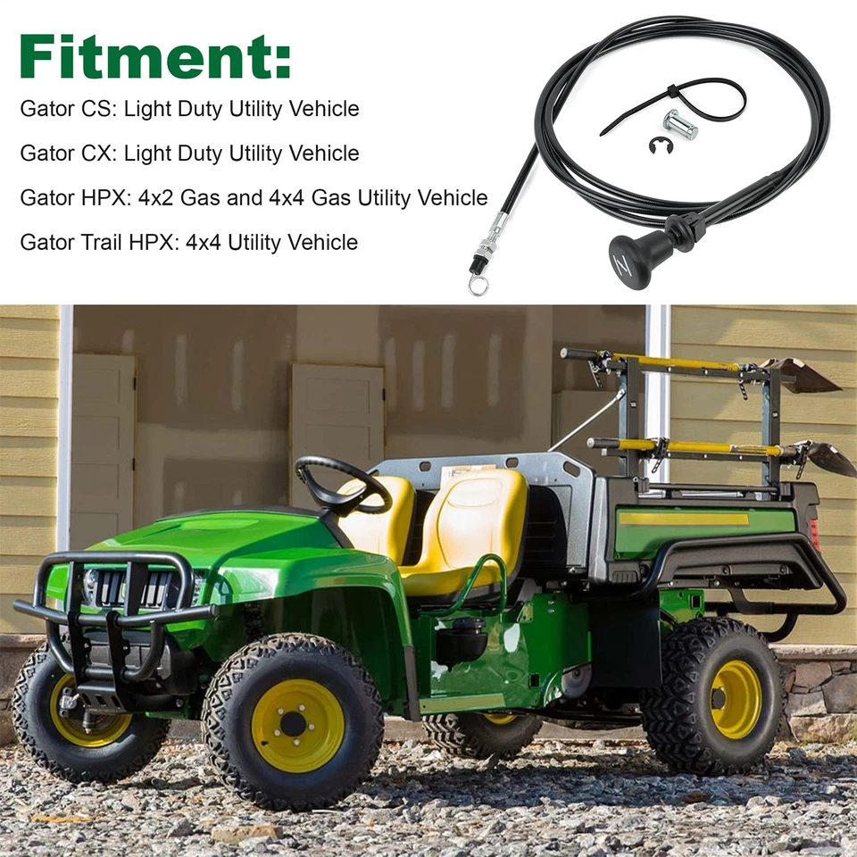 Kit de cable de empuje de control del acelerador AM136094 para John Deere Gator CS CX HPX Foto 4 de 4