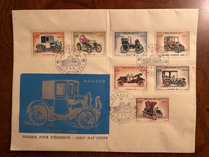 MONACO FDC  JUNE 13 1961 OLD CARS