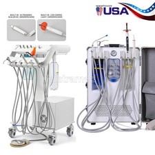 Portable Dental Mobile Delivery Unit Suction System Turbine Air Compressor 4Hole