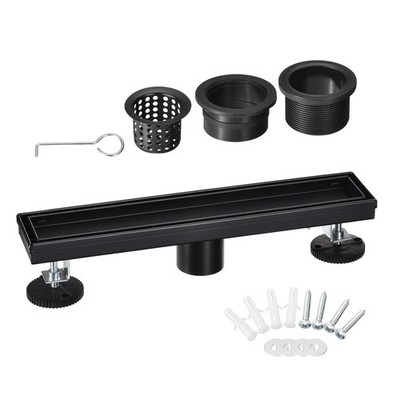 24 Zoll Offset Linear Duschablauf Edelstahl Duschablauf mit Flieseneinsatz