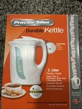 Proctor Silex Durable ￼Electric Kettle White 1 Liter