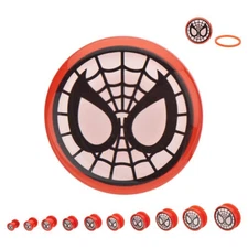 Spider-Man Symbol Logo Red Body Jewelry Acrylic Screw Fit Plugs