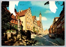 Vintage Rothenburg ob der Tauber Herrengasse Germany Postcard 1970