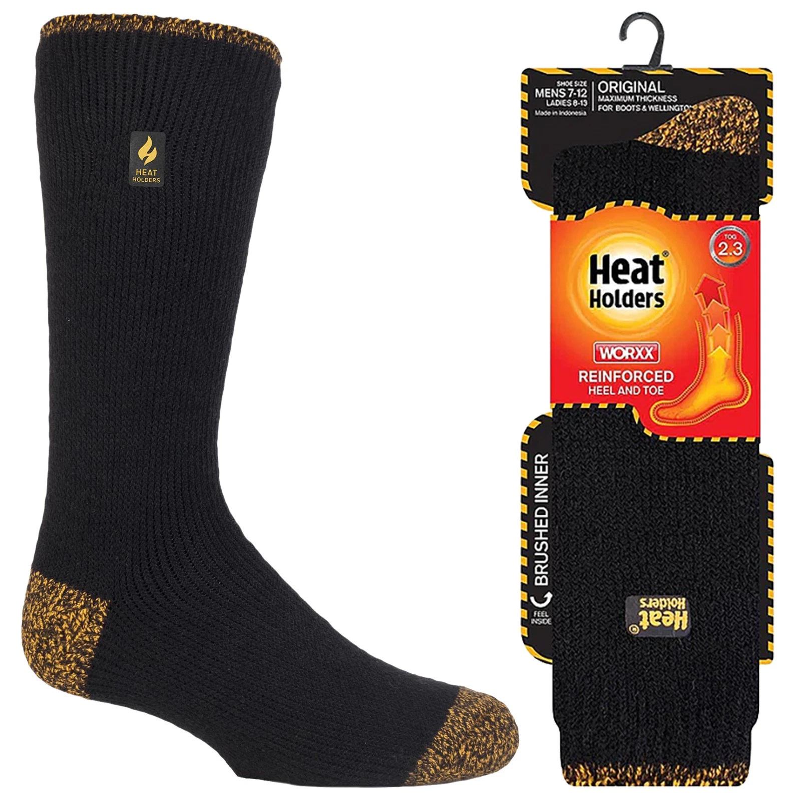 Mens Thermal Long Work Socks by Heat Holders - Knee High Boot Socks