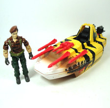 Broken GI Joe 1988 Tiger Force Tiger Fish Boat w Flint Original Hasbro Vintage
