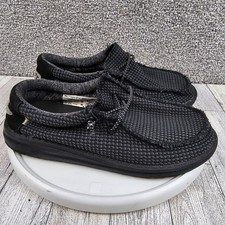 Hey Dude Kids Wally Youth Sport Mesh Black Shoes Size 3