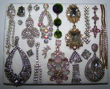 SINGLE Stud Earring Lot Wear Craft JewelryArt  Acrylic Glass Crystal Rhinestone