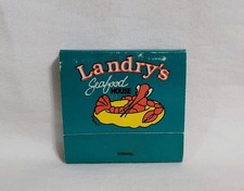 Vintage Landry's Seafood House Restaurant Matchbook Houston TX Advertising Full