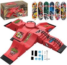 6-in-1 Modular Finger Skateboard Park Ramp Kit, Finger Skateboards for Kids Set