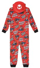 Super Mario Kart Youth Cosplay Union Hooded One Piece Pajama Suit NWT S 6-7 