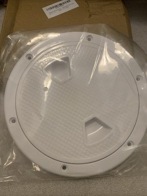 Smartmarine Boat Hatch White 6  Round Non Slip Inspection Hatch w/Detac...