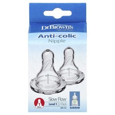 Natural Flow , Anti-colic Nipple, 0 Months , Slow Flow, 2 Pack