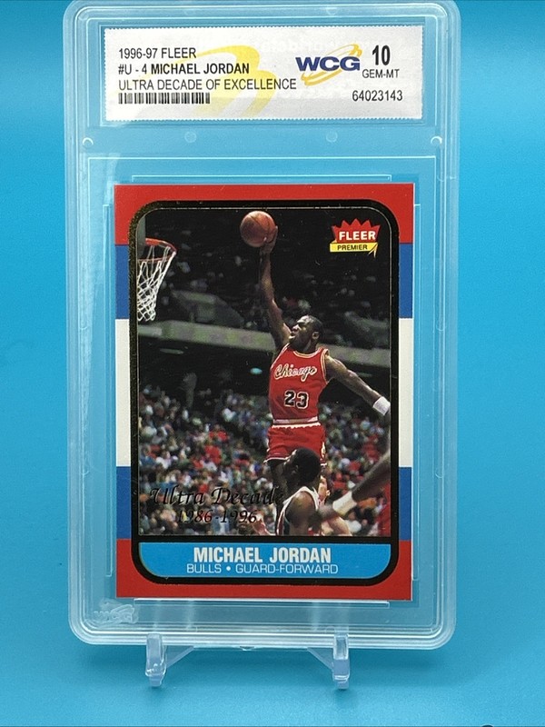 Michael Jordan WCG 10 Gem Mint 1996-97 Fleer Rookie Decade of Excellence U-4 RC