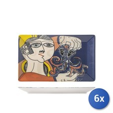 6x H&H piatti rettangolari Pablo decorato cm.25x15