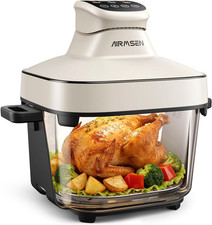 6.3 QT Glass Air Fryer Non-Toxic, 4 Presets & Manual Control, 105–400℉ Precise H