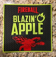 🔥 NEW Fireball Whiskey Blazin' Apple Bar Spill Mat 12" X 12"