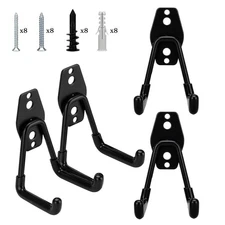 Steel Garage Storage Utility Double Hooks, Heavy Duty Hangers Wall Mount Holder