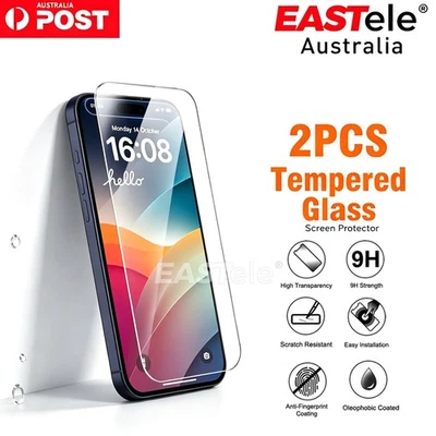2X Tempered Glass Screen Protector For iPhone 17 16 Pro Max 15 14 13 12 11 Plus - image 1 of 4