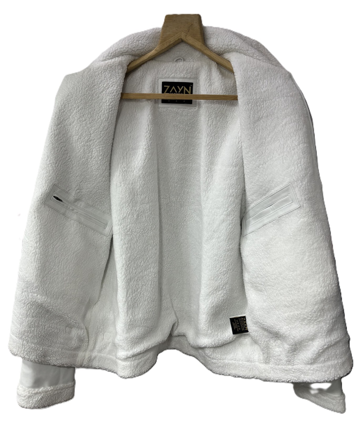 Men's RAF Aviator Faux Shearling Fur Coat 100percent Real Leather White Winter Jacket image 5