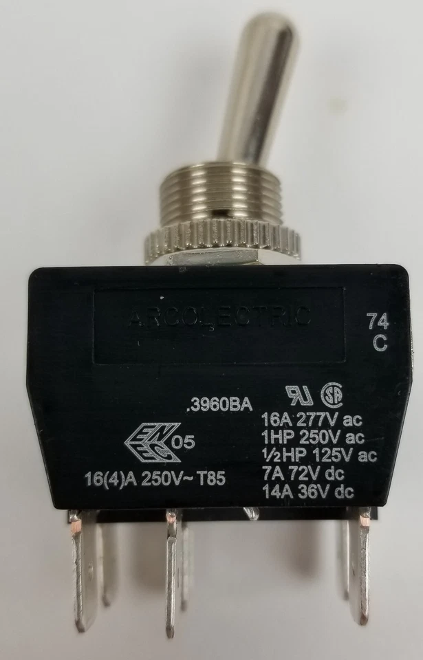 50pc Bulgin C3960BA Toggle Switch DPDT 10A 250Vac ON-ON Bat Handle IP67 NEW - Image 3 of 4