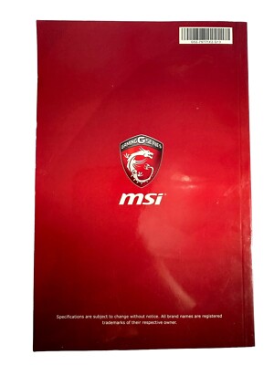 msi Gaming Series User Guide Book Only Motherboard Z170A Gaming M5