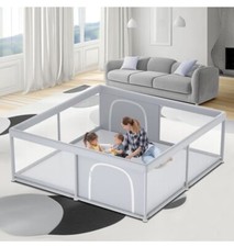 Baby Playpen Large Play Yard Fence for Toddlers,79"X79" Gray