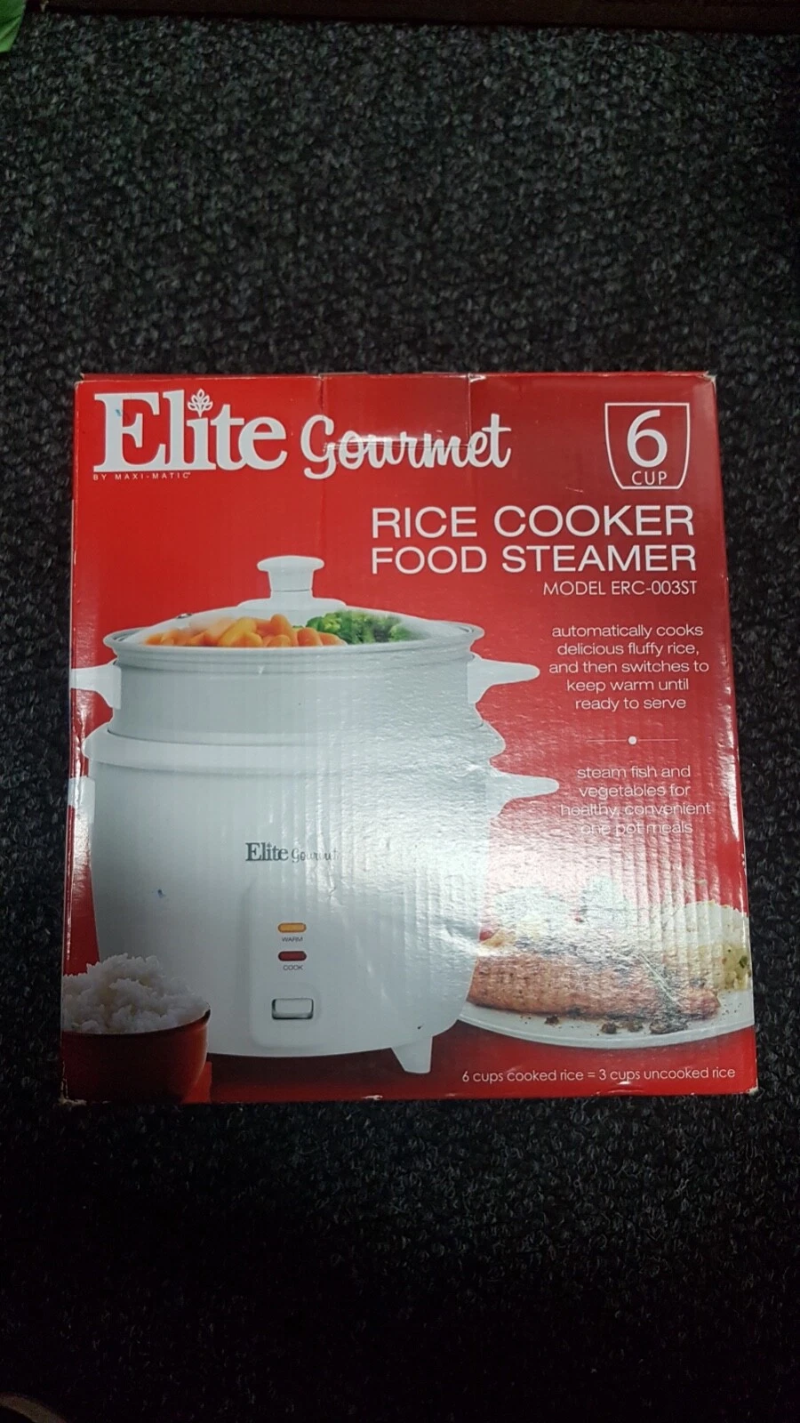 Elite Gourmet ERC-003ST Rice Cooker Food Steamer