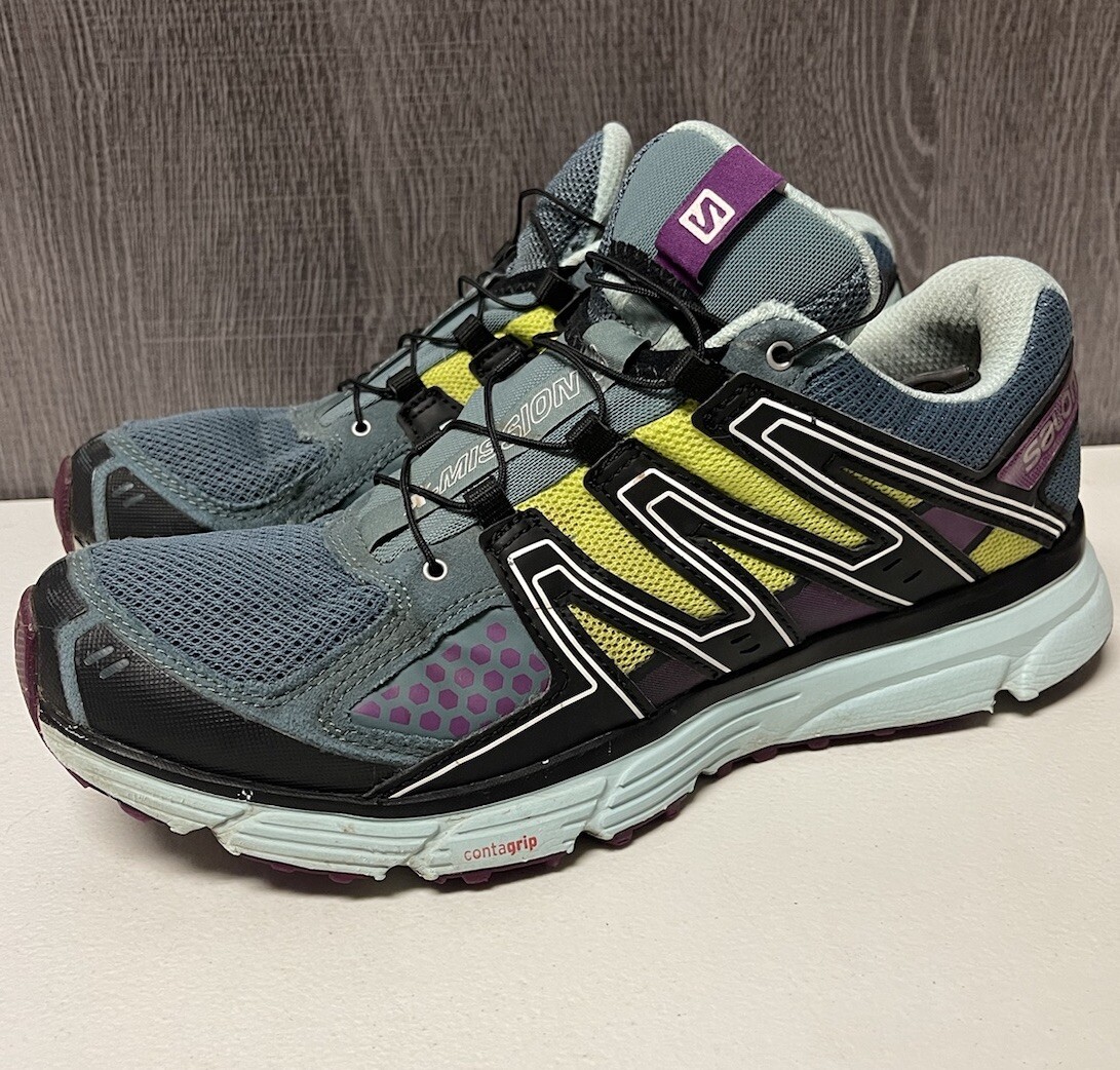 Scarpe da trekking da donna blu giallo Salomon X Mission 3 taglia 11