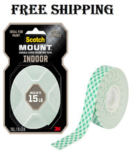 Scotch-Mount Indoor Double-Sided Mounting White Tape, 1 in x 125 in 10.4 ft ...