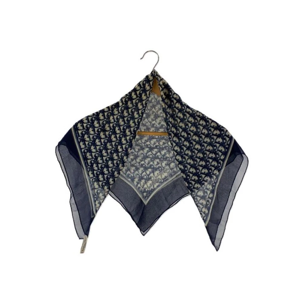 Christian Dior foulard carré soie 28x27 pouces soie marine 04771a