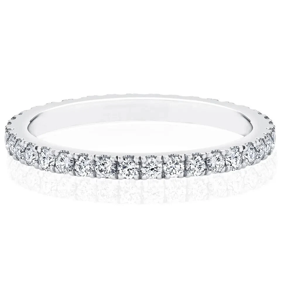 Anillo de compromiso redondo de 1 quilate creado en laboratorio oro de 18 quilates color D diamante prueba pase EE. UU.:6 Foto 4 de 4