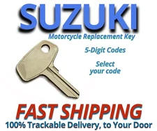 Suzuki Motorcycle Keys Replacement Key Cut to Code 5 digit codes 41111-42444