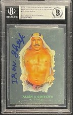 THE IRON SHEIK SIGNED 2008 TOPPS ALLEN & GINTER #10 CHROME BECKETT 620