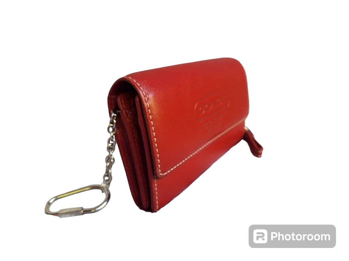 COACH Leatherware Small Bifold Wallet Red Leather | eBay