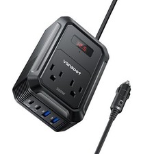 200W Car Power Inverter DC 12V to 110V AC Inverter with PD 65W/30W USB C  2 ...