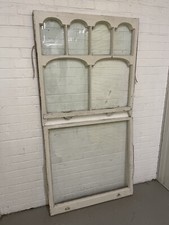 Pair Of Reclaimed Old Edwardian Arch Sash Wooden Windows 910 x 918 915 x 880mm