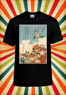  Hokusai Kuckuck und Azaleen lustiges Herren Damen Trägershirt Tank Top Unisex T-Shirt 2584