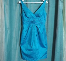 Davids Bridal Aqua Blue Bodycon Bridesmaid Formal Party Prom Short Dress Sz 6