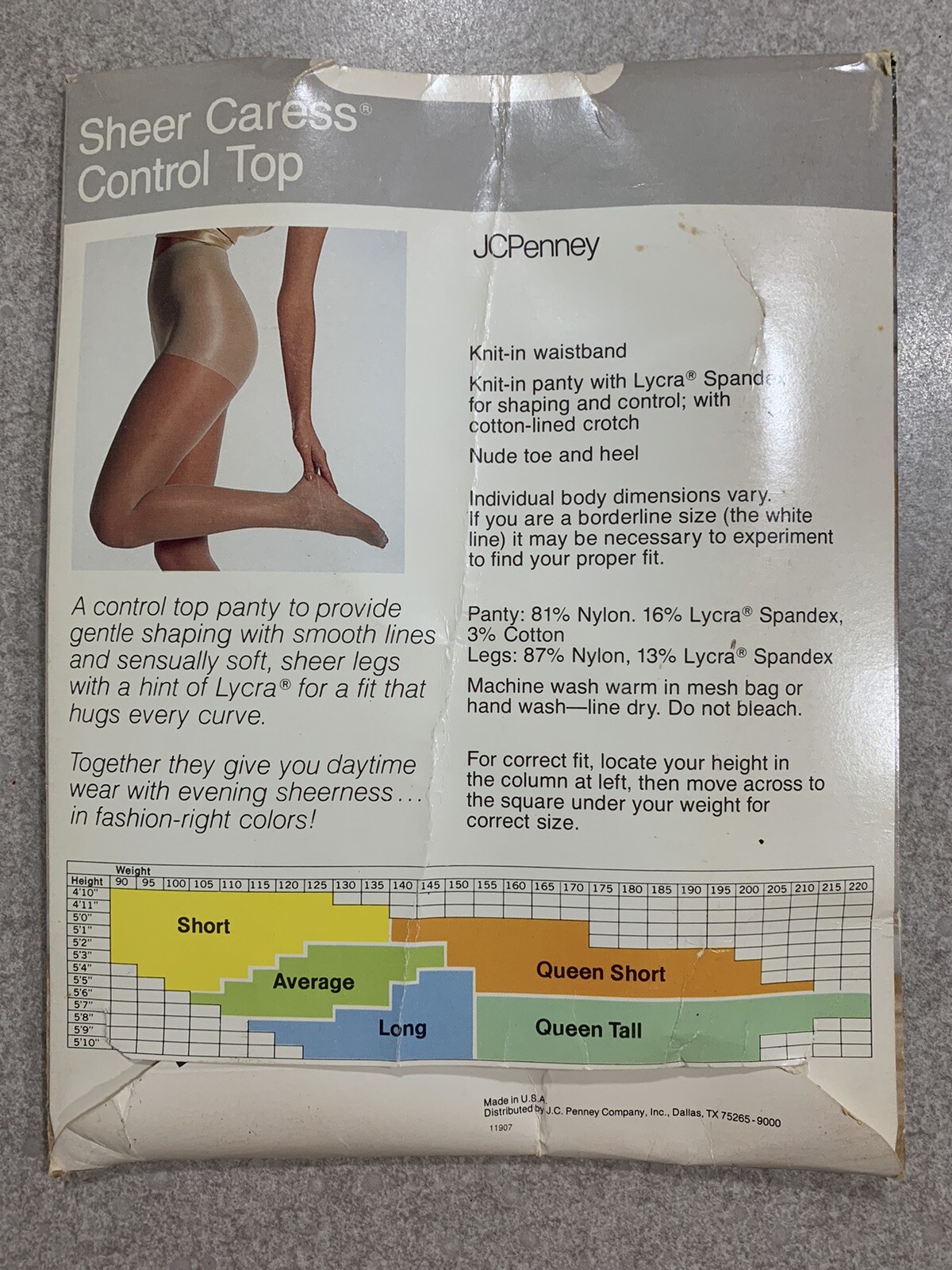 New Vintage JCPenney Sheer Caress Control Top Sandalfoot White Long
